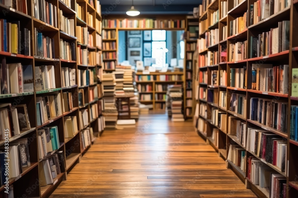 stock photo of empty bookstore full of book stock photo of empty bookstore full of book