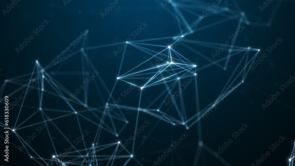 Abstract technology background from lines and dots. Space geometrical backdrop