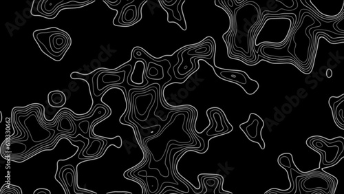 Fractal lines background. Topographic map like abstract backdrop
