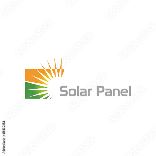 Solar panel energy sun company logo vector image