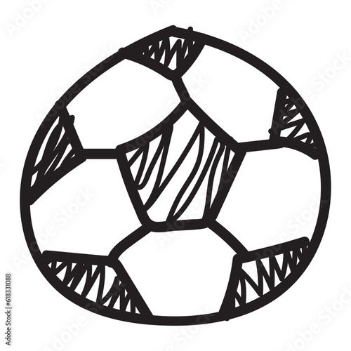 Isolated colored soccer ball kid sketch Vector