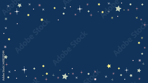 キラキラした星が輝く夜空のベクターフレーム