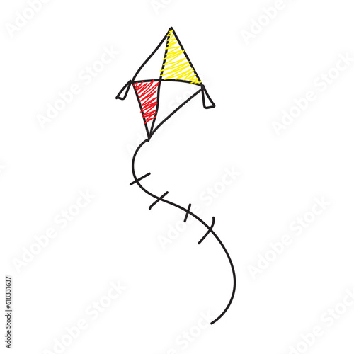 Isolated colored kite toy kid sketch Vector