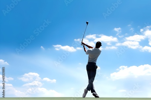 ゴルフをする男性 with generative ai