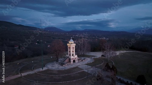 The Famous Monument On The Chegar Hill Near Nis, Serbia, Aerial View photo