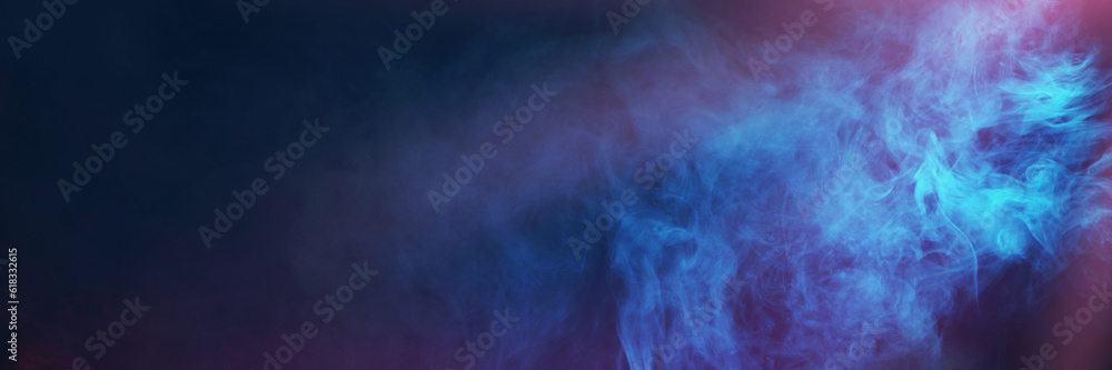 Smoke on dark background, space for text. Banner design Smoke on dark background, space for text. Banner design