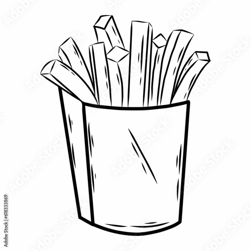 French fries. Vector doodle illustration.