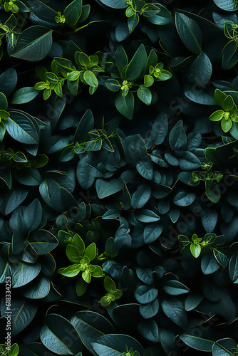 green leaves on the background top view seamless pattern tile