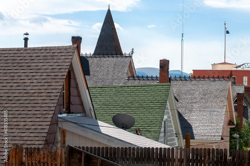 Roofs in the historic mining town of Leadville, Colorado