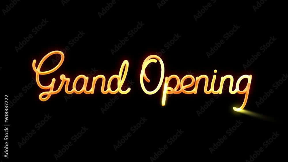 Grand Opening Typography Loop Text Animation in luxury gold color with, Glitter Sparkles, Loop Animation. Grand Opening Typography Loop Text Animation in luxury gold color with, Glitter Sparkles, Loop Animation.