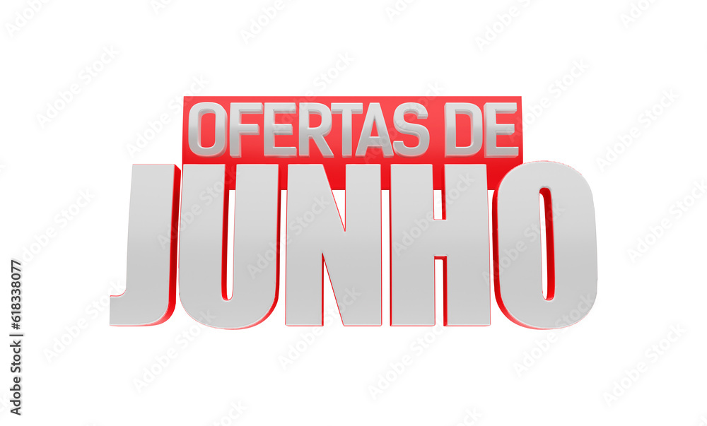 Fototapeta premium Ofertas de Junho, selo 3d para promoções de Varejo