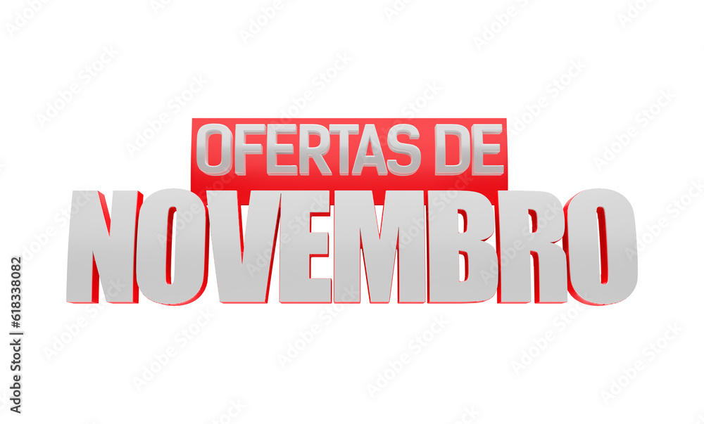 Ofertas de Novembro, selo 3d para promoções de Varejo Ofertas de Novembro, selo 3d para promoções de Varejo