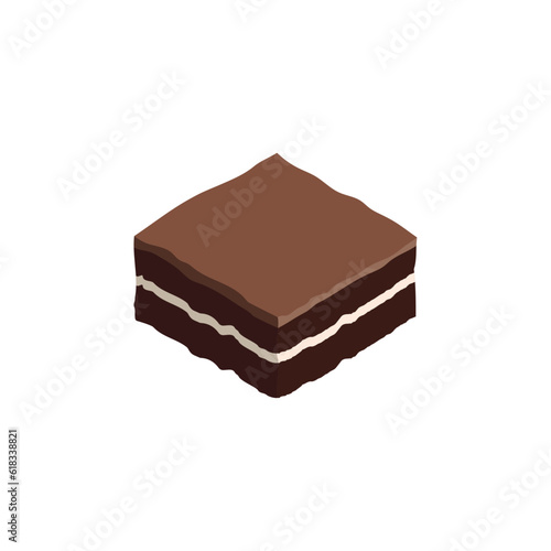 Isolated colored chocolate brownie candy icon Vector