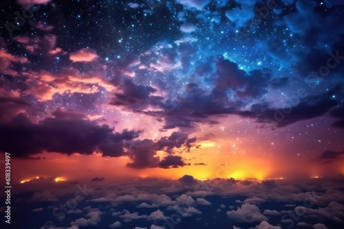 beautiful sky and clouds night photoraphy Generated AI