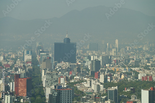 Aereal view of Mexico City whit air pollution