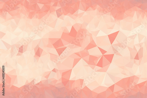 Abstract digital background of pink volumetric triangles, pastel gradient. Modern colorful mosaic background, backing