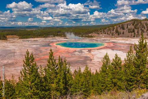 The Grand Prismatic Spring in Yellowstone National Park is the largest hot spring in the United States, and the third largest in the world