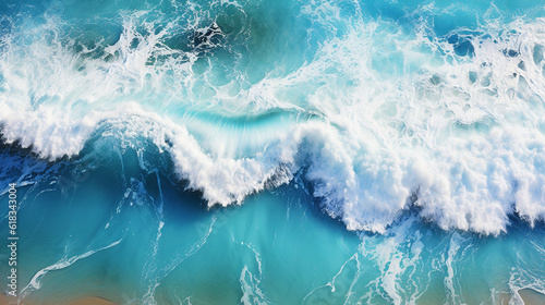 Waves and beach. Generative AI image.