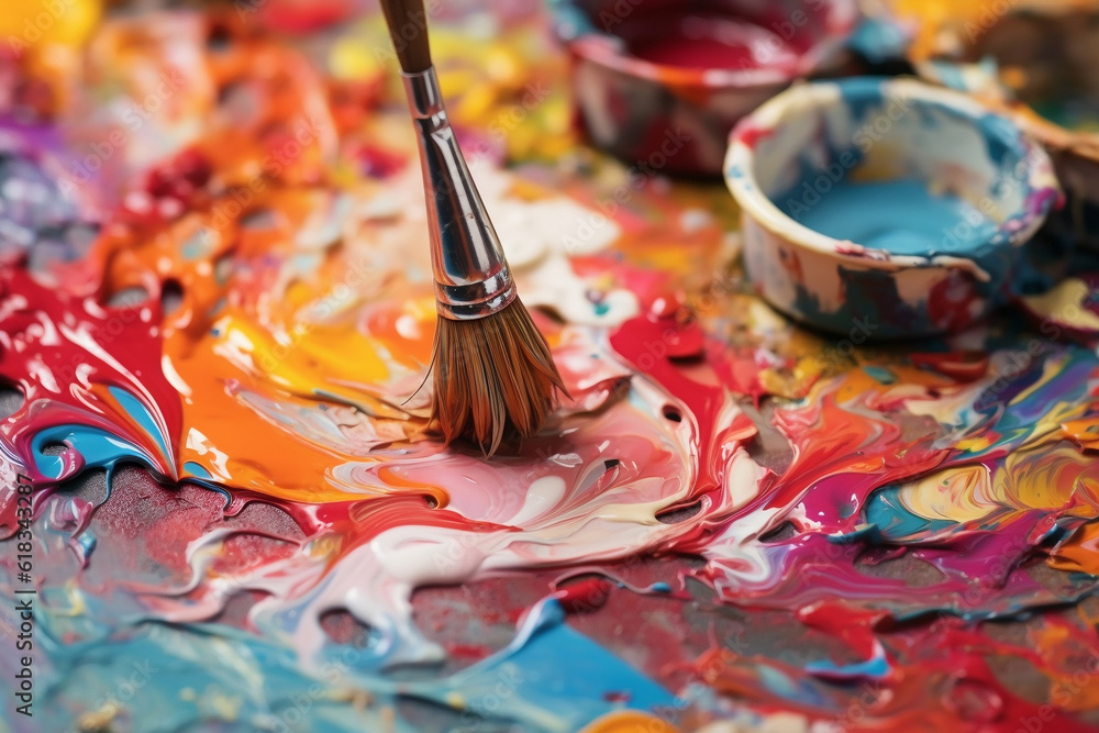 watercolor paints and paintbrush watercolor paints and paintbrush