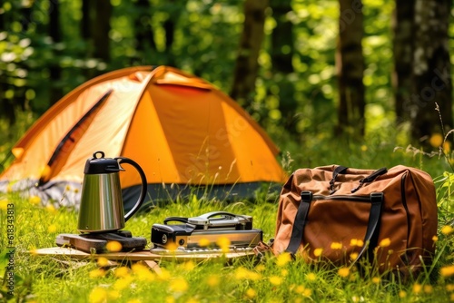 camping tools and equipment photoraphy Generated AI