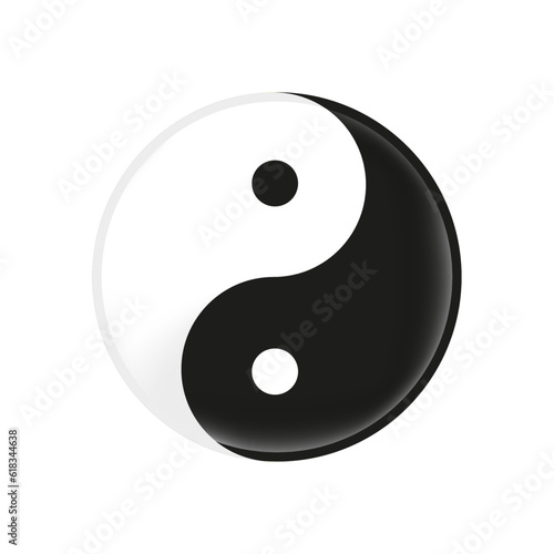 Yin and Yang Glossy Reflection PNG Vector