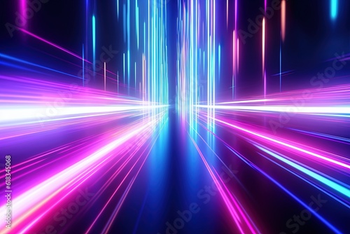 abstract futuristic background with pink blue glowing neon moving high speed wave lines and bokeh lights. Data transfer concept Fantastic wallpaper