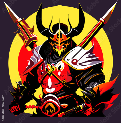 evil warrior monster cartoon