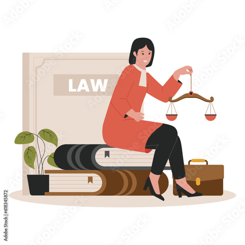 Law and justice concept,  flat illustration vector. Illustration for website, landing page, mobile app, poster and banner. Trendy flat vector illustration