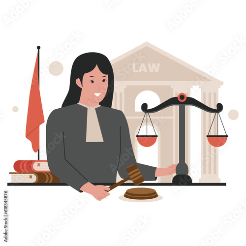 Legal law justice service concept illustration,  flat illustration vector. Illustration for website, landing page, mobile app, poster and banner. Trendy flat vector illustration