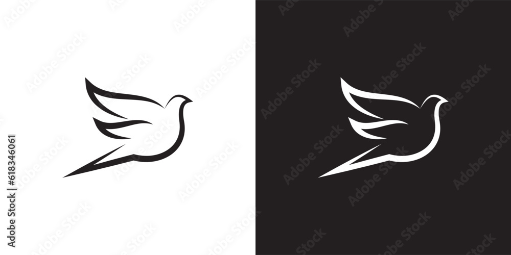 Fototapeta premium Minimal Dove logo design vector template