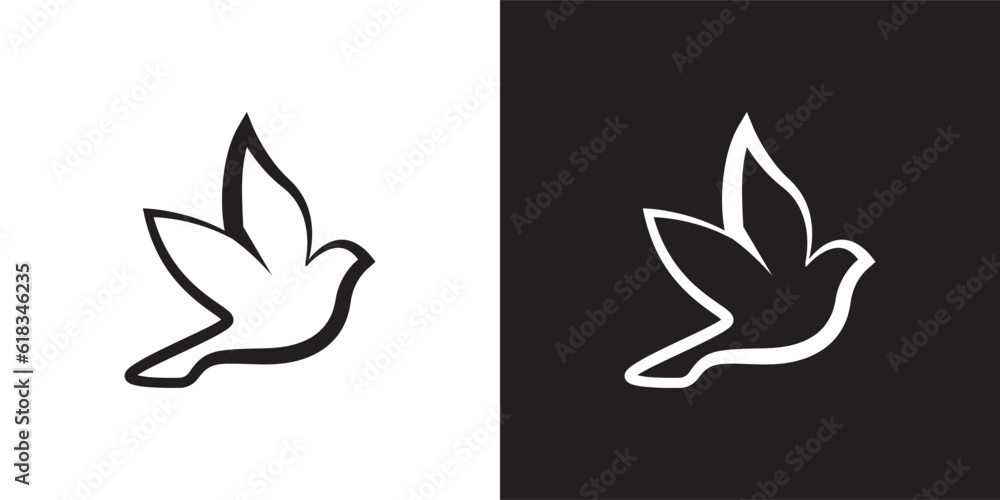 Obraz premium Minimal Dove logo design vector template