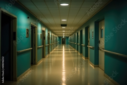 empty hospital hallway night view photography