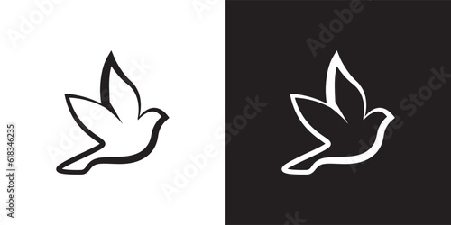 Fototapeta Naklejka Na Ścianę i Meble -  Minimal Dove logo design vector template
