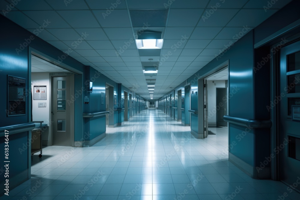 empty hospital hallway night view photography