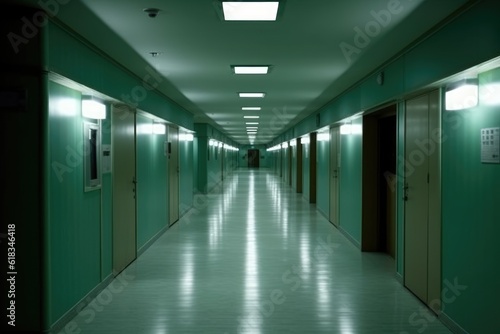 empty hospital hallway night view photography