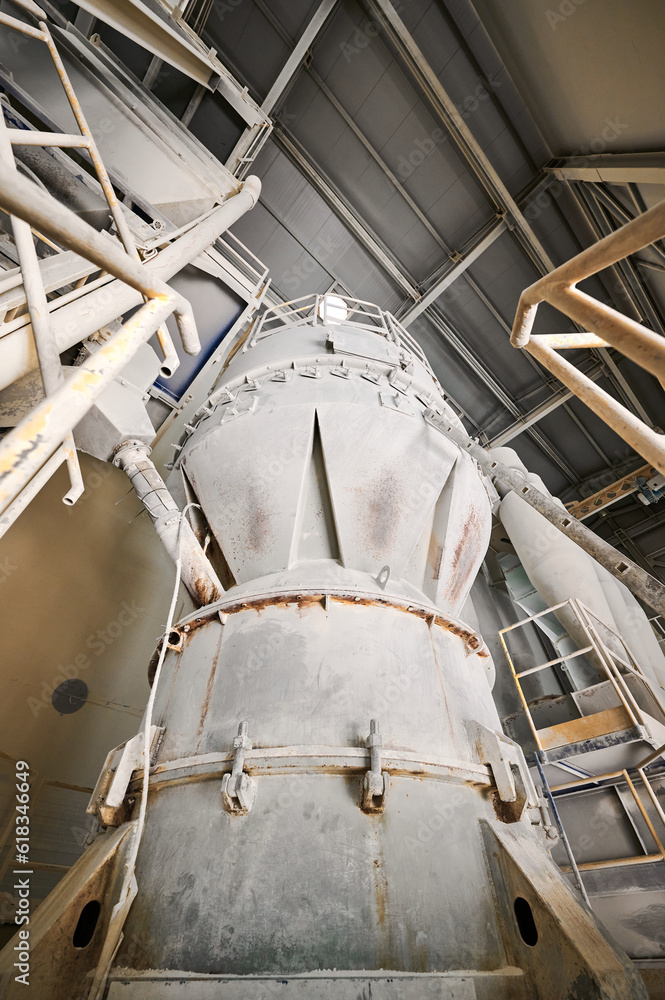 Fototapeta premium Bag filters blocks and air cyclones at large silica plant