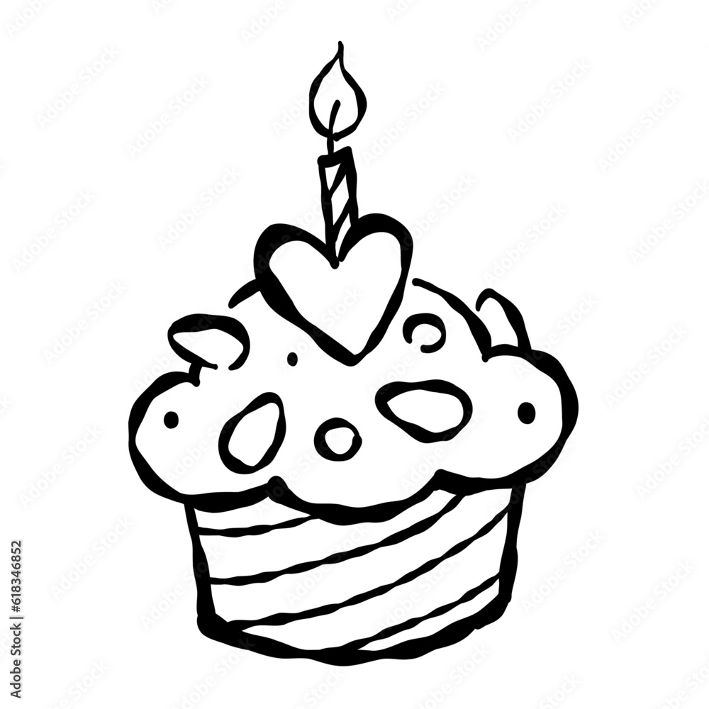 Birthday cake vector illustration, greeting card decoration icon Birthday cake vector illustration, greeting card decoration icon