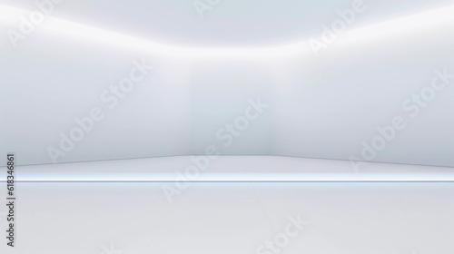 Abstract luxury background, Minimalistic white architectural background and podium, modern design for poster, cover, branding, product showcase, AI generated.