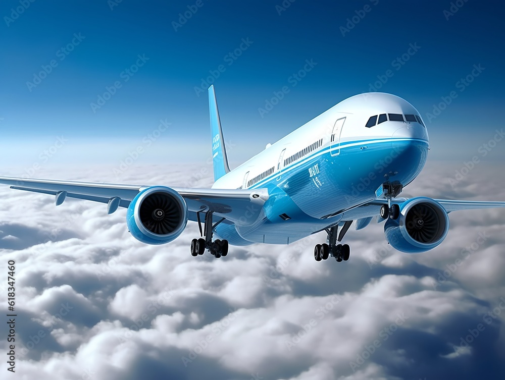 Fototapeta premium Passenger plane, generative AI