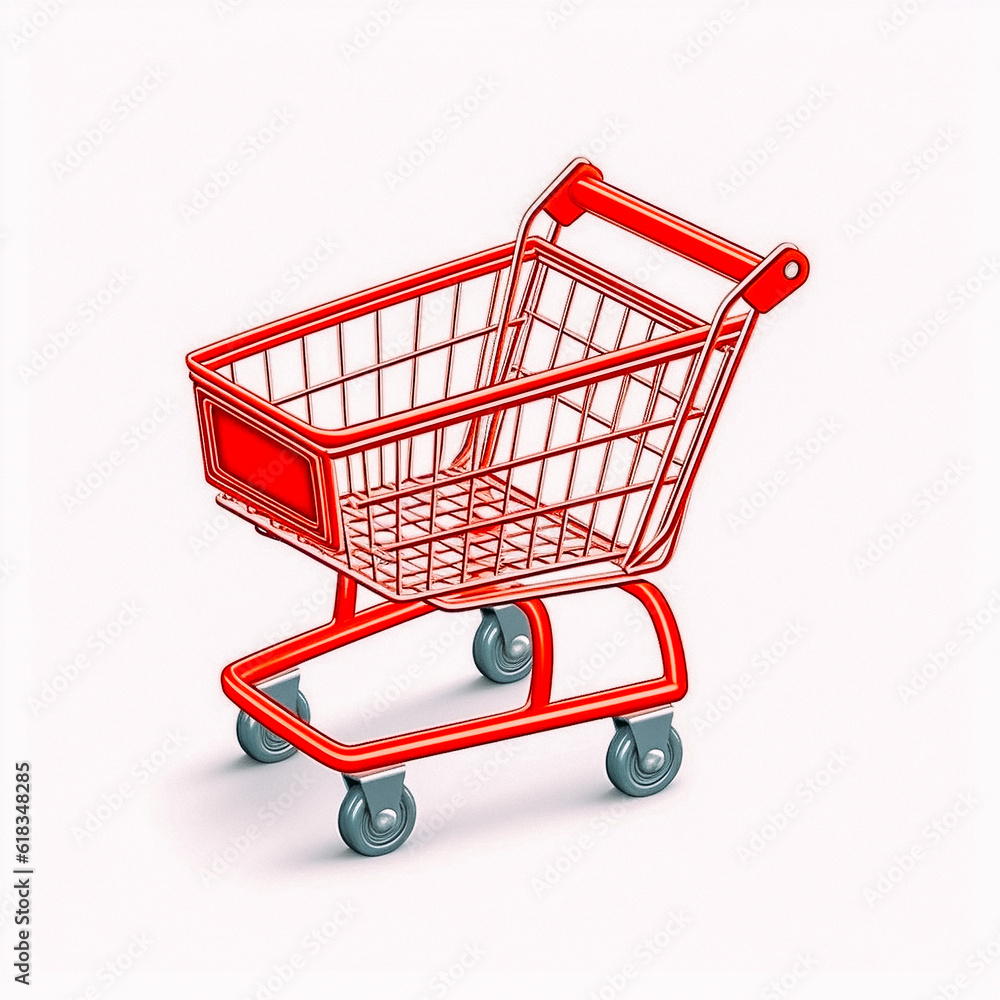 shopping cart isolated on white