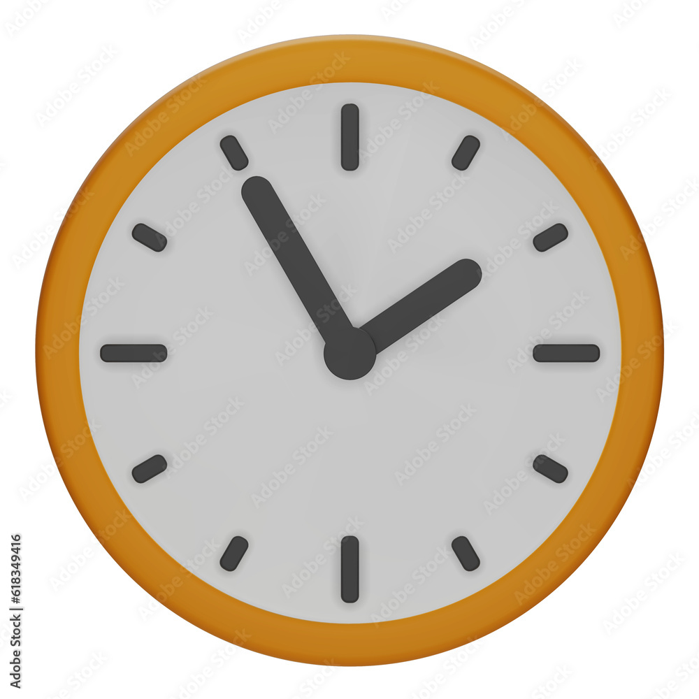 Pastel yellow watch isolated on white background. 3D Round clock icon. Cartoon minimal style.Time-keeping, measurement of time, Pastel yellow watch isolated on white background. 3D Round clock icon. Cartoon minimal style.Time-keeping, measurement of time,