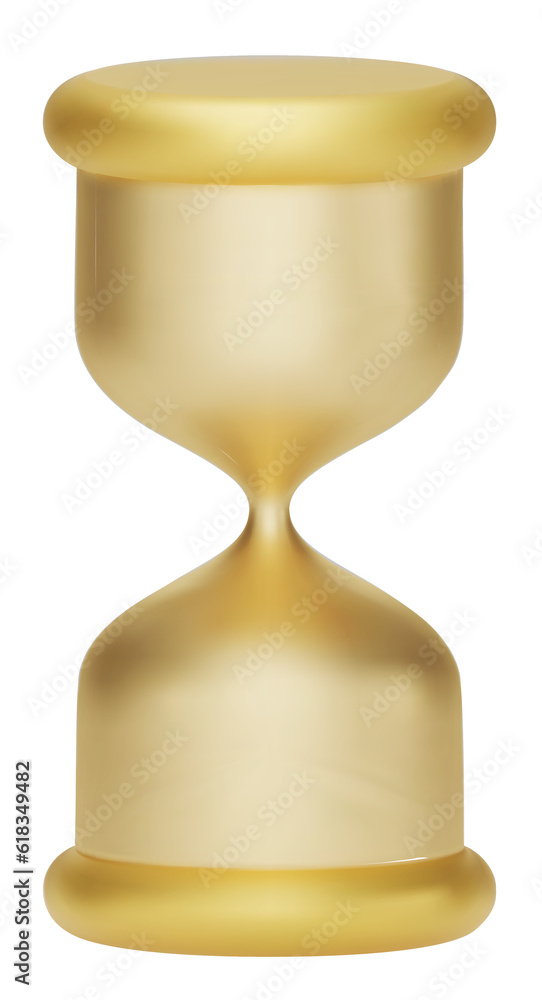 3D Realistic Hourglass with Sand isolated on white background. Gold ...