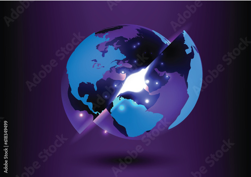 Vector illustration of technology multiverse universe parallel.