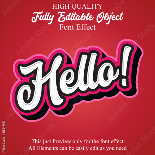 simple modern Script text style editable font effect