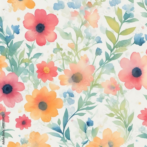 seamless pattern with flowers © Warit