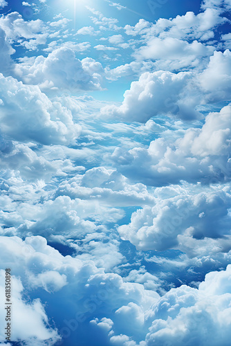 Blue sky and white clouds background