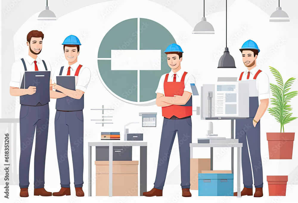Group of workmen. Generative Ai Group of workmen. Generative Ai