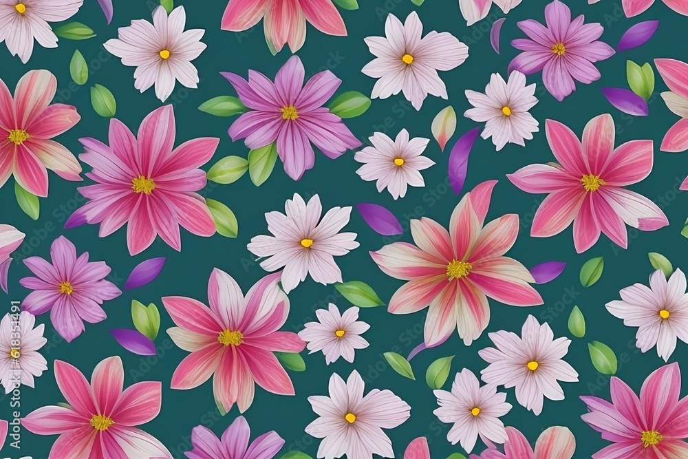 seamless pattern with pink flowers seamless pattern with pink flowers