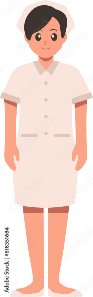 Standing Female Nurse Illustration Vector Standing Female Nurse Illustration Vector