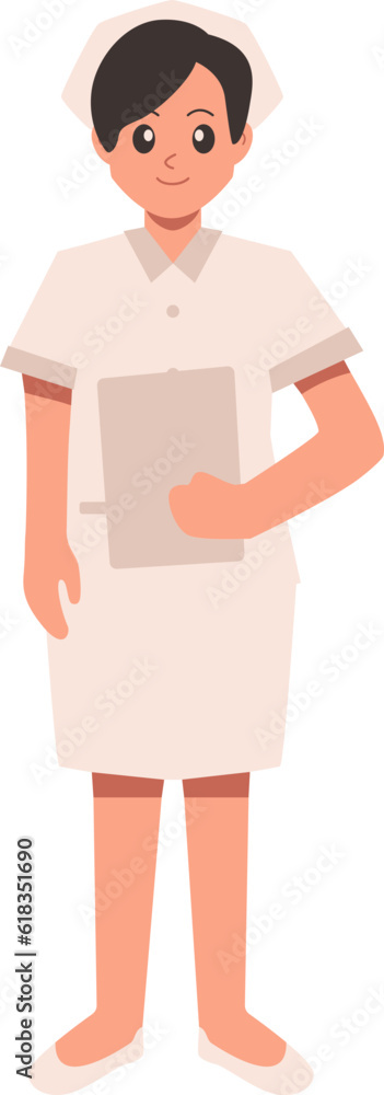 Patient Data Anda Female Nurse Illustration Vector Patient Data Anda Female Nurse Illustration Vector